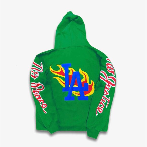 Homme Femme X Kool Kiy LA Riots Hoodie Green - Picture 1 of 5